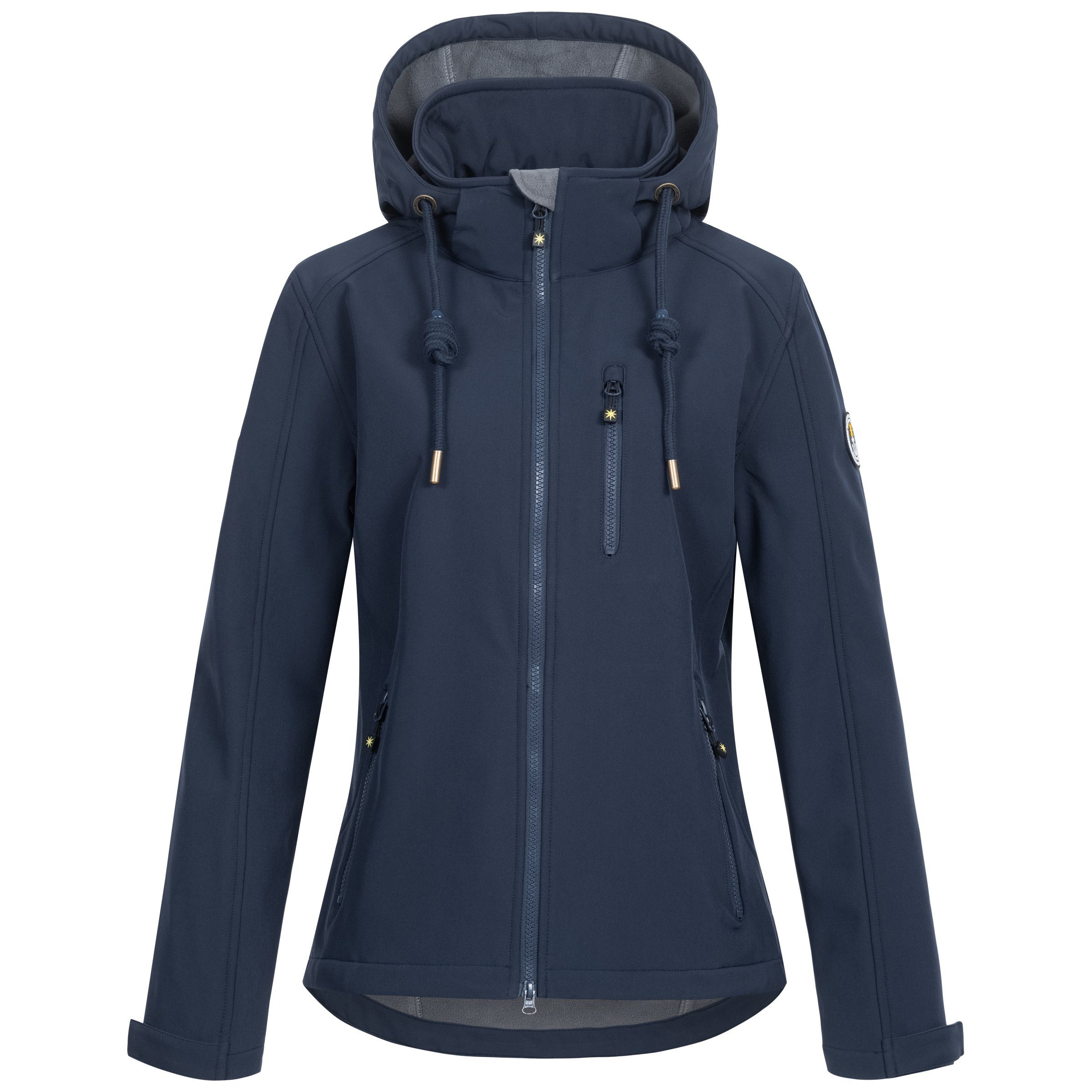 #ankerglutfreude Großen erhältlich CS in Größen DEPROC navy mit Softshelljacke Kapuze, abnehmbarer WOMEN auch Active