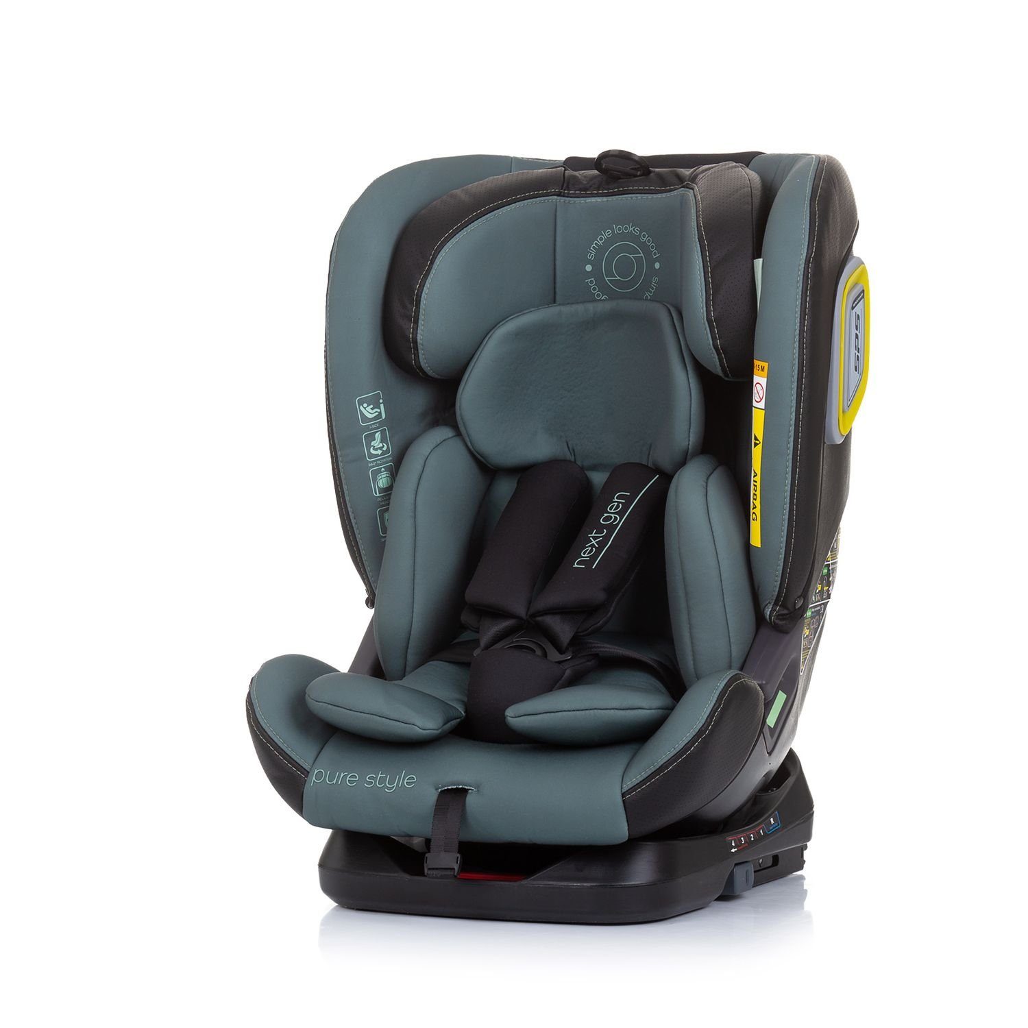 Chipolino Autokindersitz Kindersitz kg, Next 36 cm) (40 Isofix i-Size 150 drehbar Reboard 360° Gen, - grün bis
