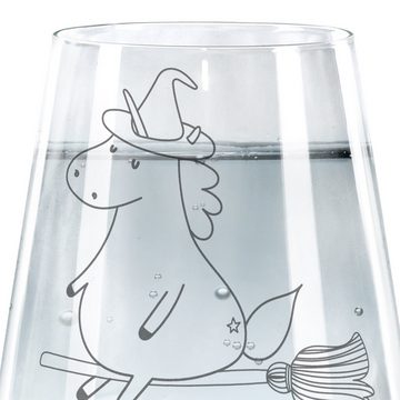 Mr. & Mrs. Panda Glas Einhorn Hexe - Transparent - Geschenk, Wasserglas, Spülmaschinenfeste, Premium Glas, Elegantes Design