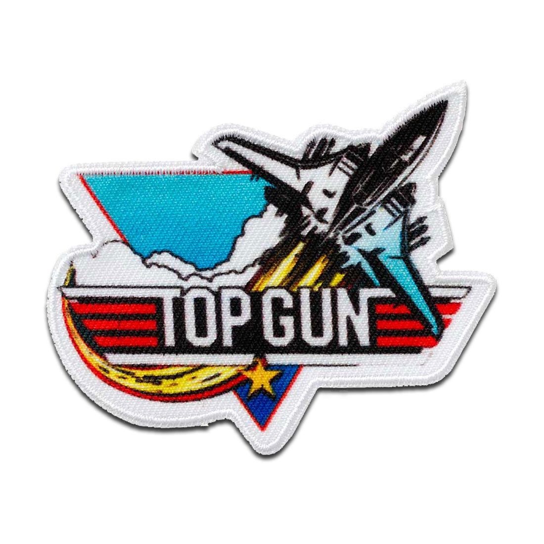 TOP GUN Aufnäher Bügelbild, Aufbügler, Applikationen, Patches, Flicken, zum aufbügeln, Polyester, Mono-Quick Top Gun Flugzeug - Größe: 5,5 x 7 cm