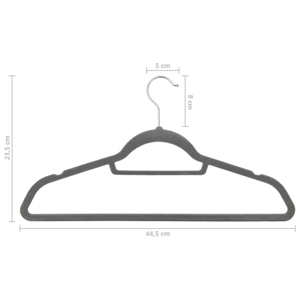 360° Bügel, Anti-Rutsch Samt Premium Grau (20-tlg) Kleiderbügel DOTMALL drehbar, Anzugbügel, Bügel,