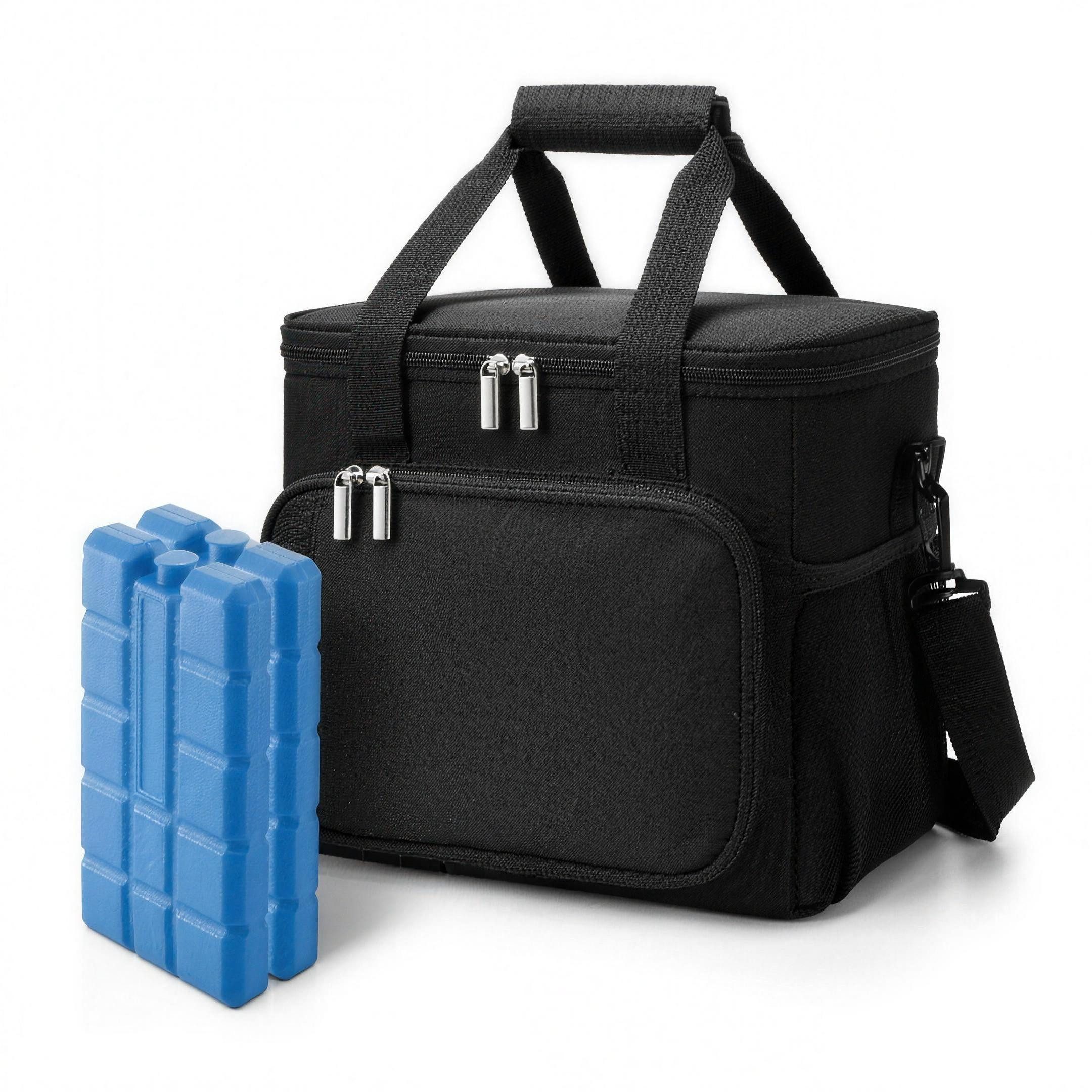 H-basics Picknicktasche 15 L mit 2 Kühlakkus Schwarz hält warm und kalt