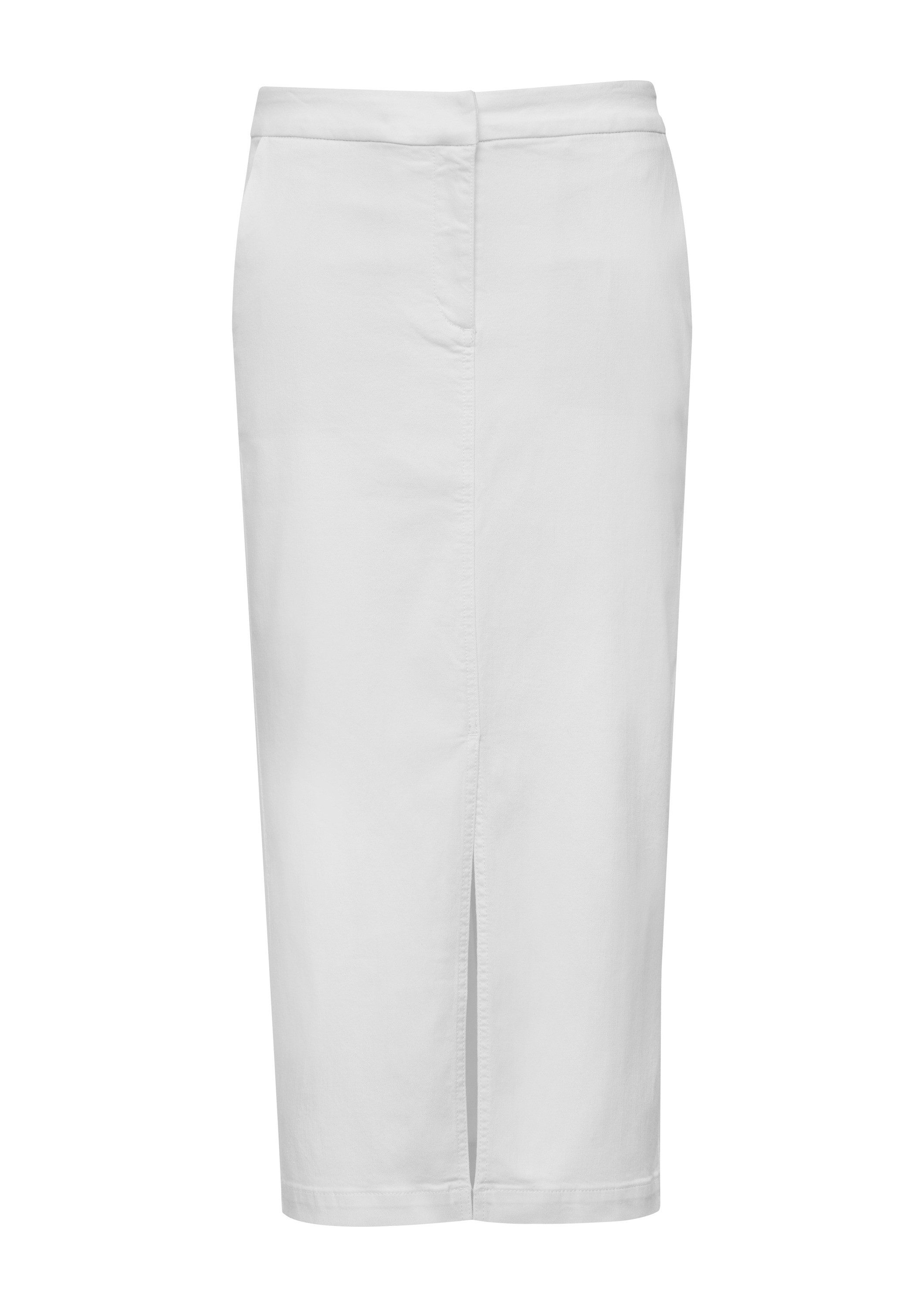 comma Midirock Rock Elastischer Midirock aus Denim mit Frontschlitz günstig online kaufen