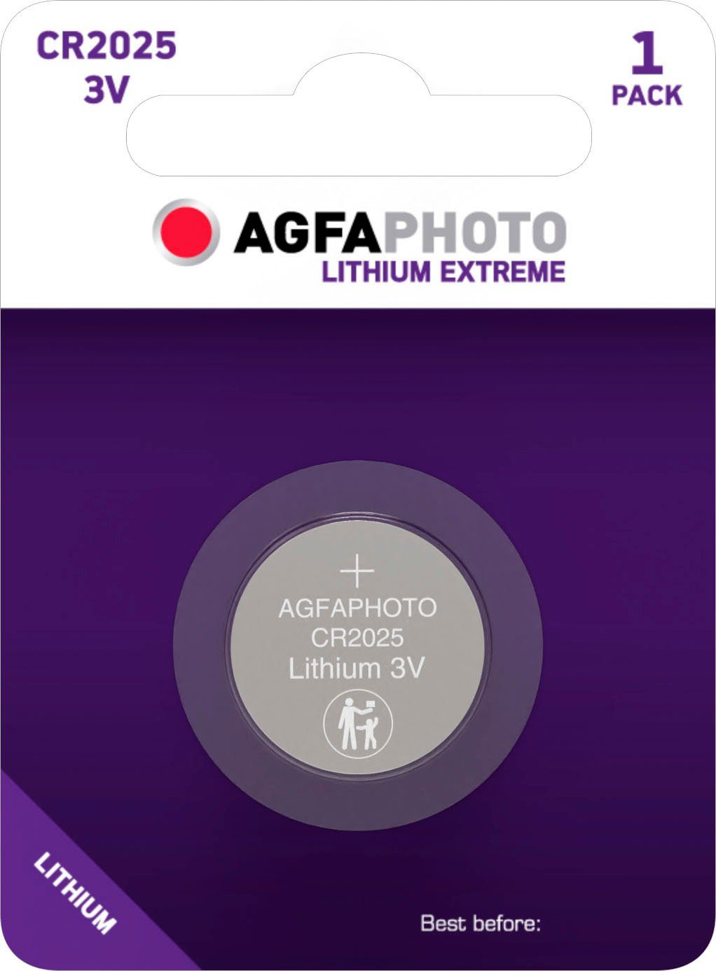 AgfaPhoto 1 Stück Extreme Batterie, CR2025 (1 St) | Knopfzellen
