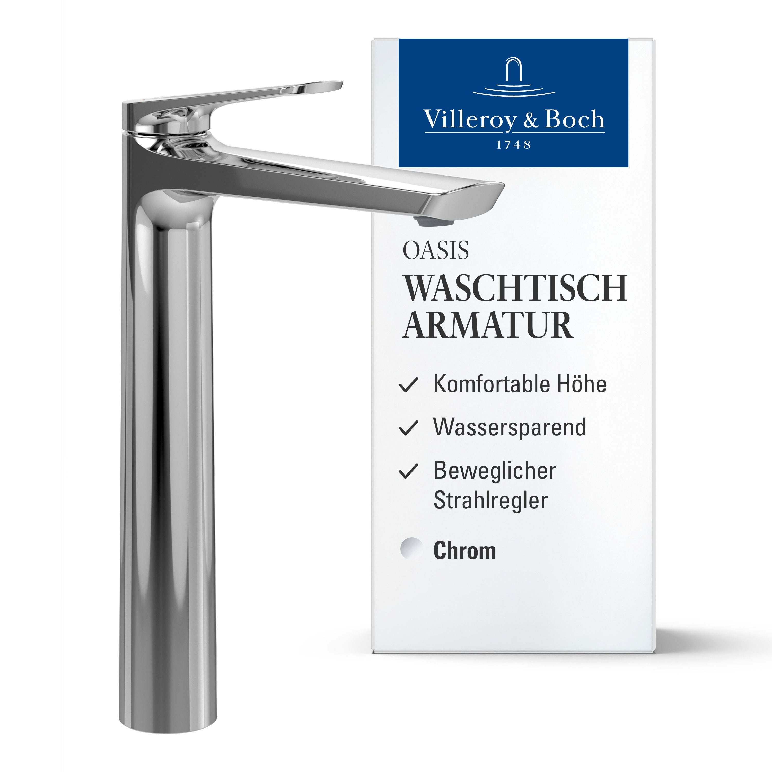 Villeroy & Boch Waschtischarmatur Wasserhahn Bad mit Keramikkartusche, Wasc günstig online kaufen