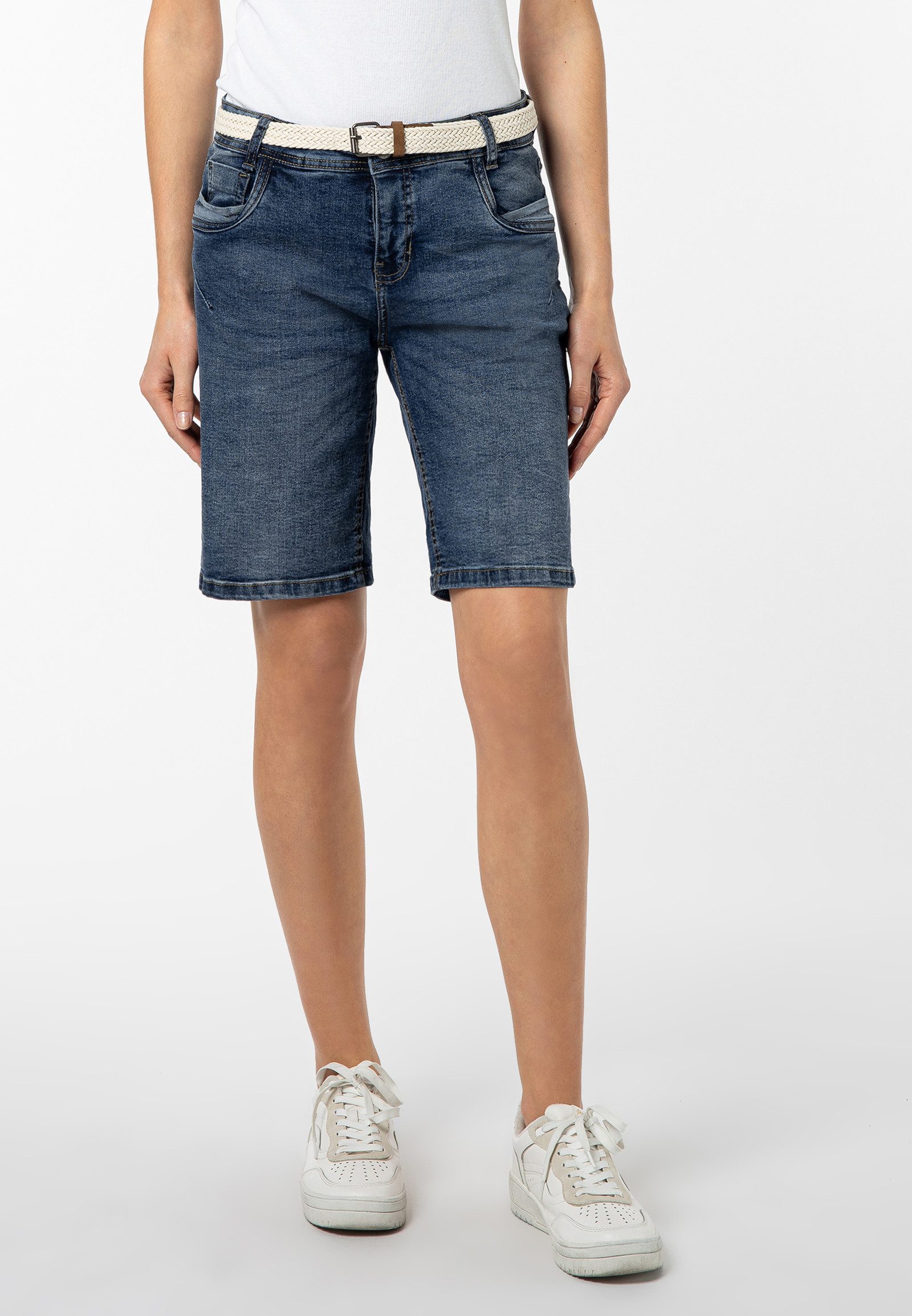 SUBLEVEL Jeansbermudas Damen Jeans Shorts kurze Hose mit Gürtel 5 Pocket, S günstig online kaufen