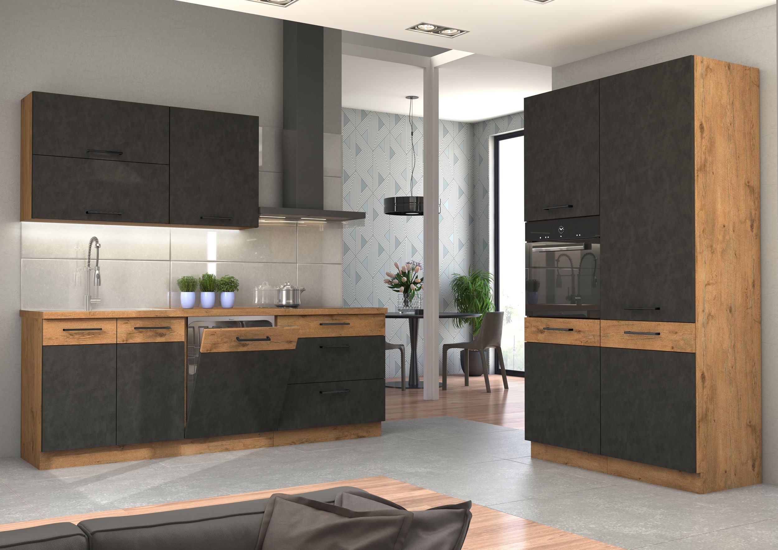 Küchen-Preisbombe Küchenzeile VIGO 220 + 120 cm Küchenzeile Küchenblock Ein günstig online kaufen