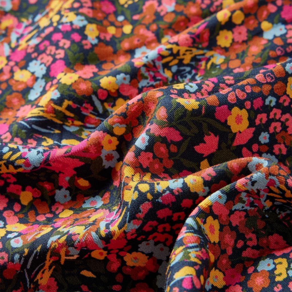 vidaXL Druckkleid Kinderkleid mit Langen Ärmeln Mehrfarbig 116