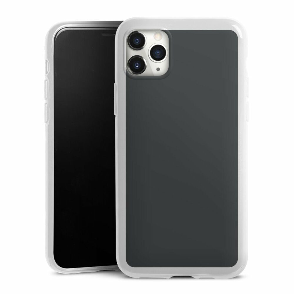 DeinDesign Handyhülle einfarbig schwarz Farbe Schwarz, Apple iPhone 11 Pro Max Silikon Hülle Bumper Case Handy Schutzhülle