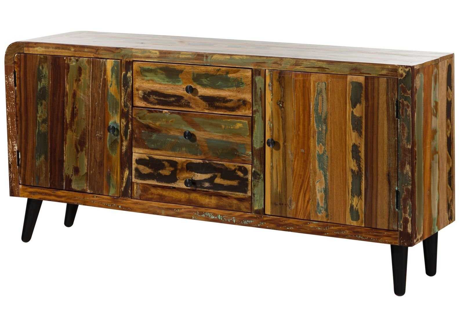 Massivmoebel24 Sideboard (Massivholz), Sideboard Altholz 180x45x86 mehrfarb günstig online kaufen
