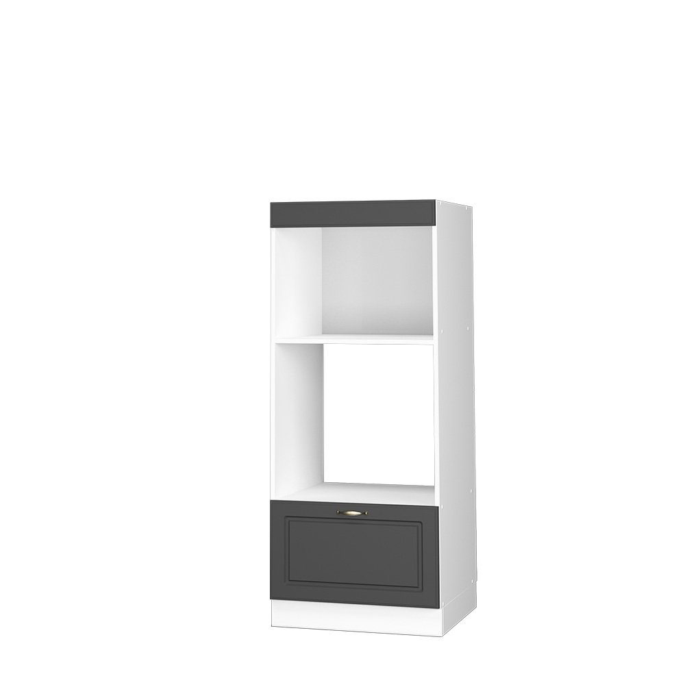 Vicco Mikrowellenumbauschrank Fame-Line, Anthrazit-Gold/Weiß, 60 cm günstig online kaufen