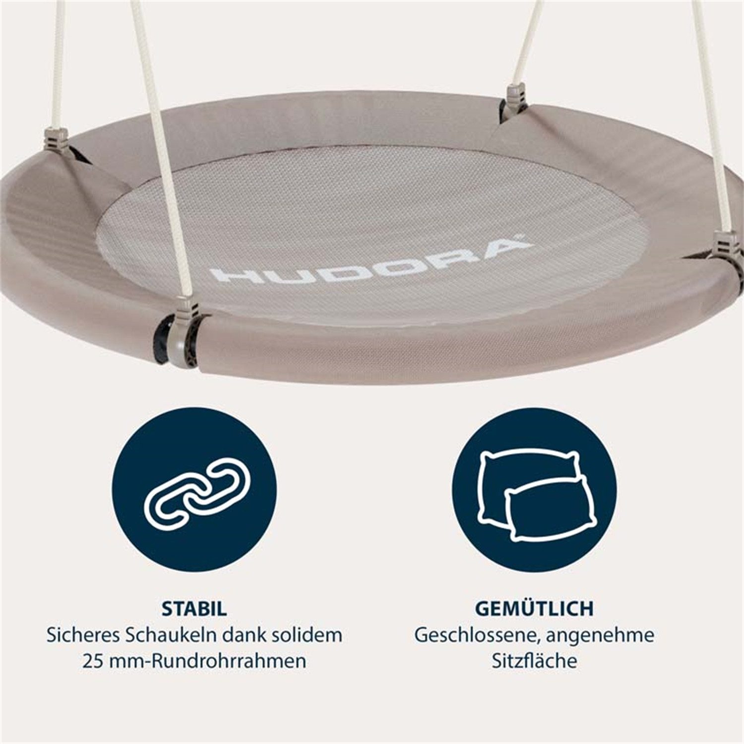 Hudora Einzelschaukel 72202 Nestschaukel Lounge 90, sand – Bild 2 von 4