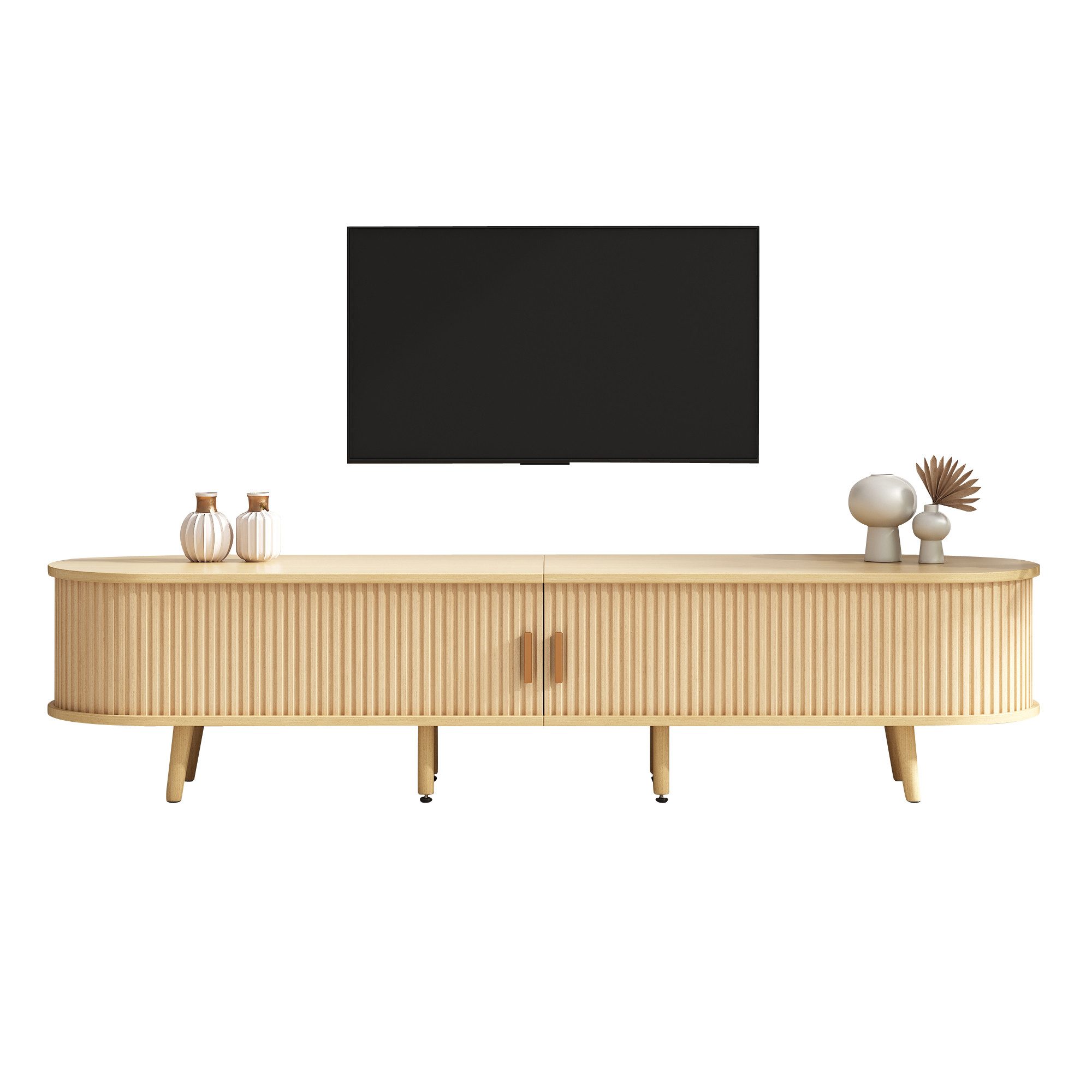 ANYSUN Lowboard Holzmaserung mit 2 Schubladen, TV-Schrank (Set, 1er set), Breite 175 cm