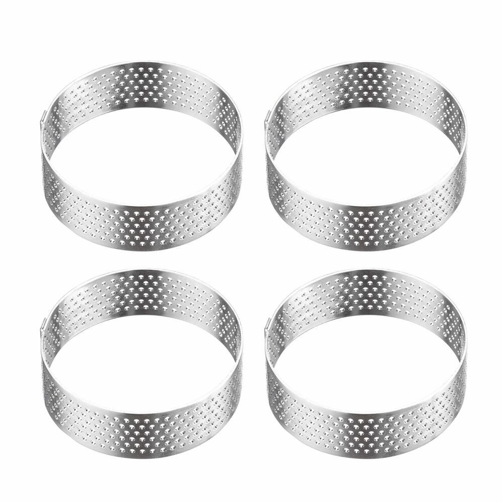 WESTMARK Tarteform Tartelette-Rahmen 4 Stk. – Perfekte Tarte- und Quicheformen, Ø 6 cm, gleichmäßige Wärmeverteilung, rostfreier Edelstahl, ofenfest
