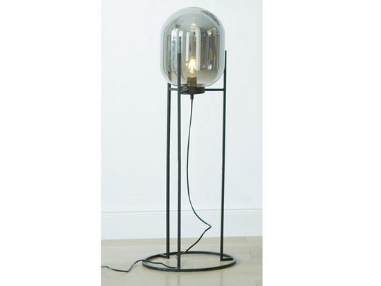 FISCHER & HONSEL LED Stehlampe, Industrial Boden-Lampe mit Glas Lampen