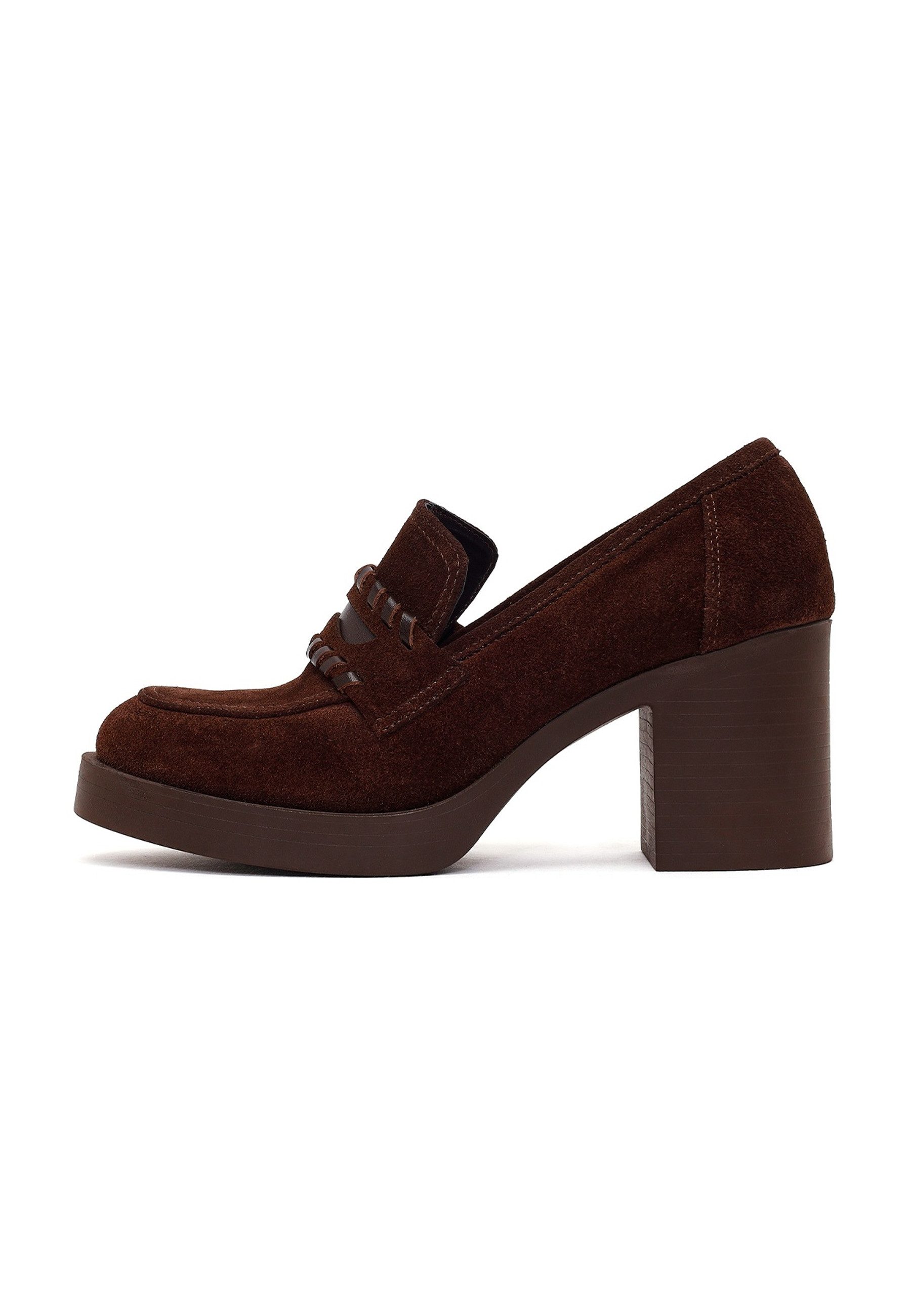 Derimod Leder Blockabsatz Plateau Loafer Loafer