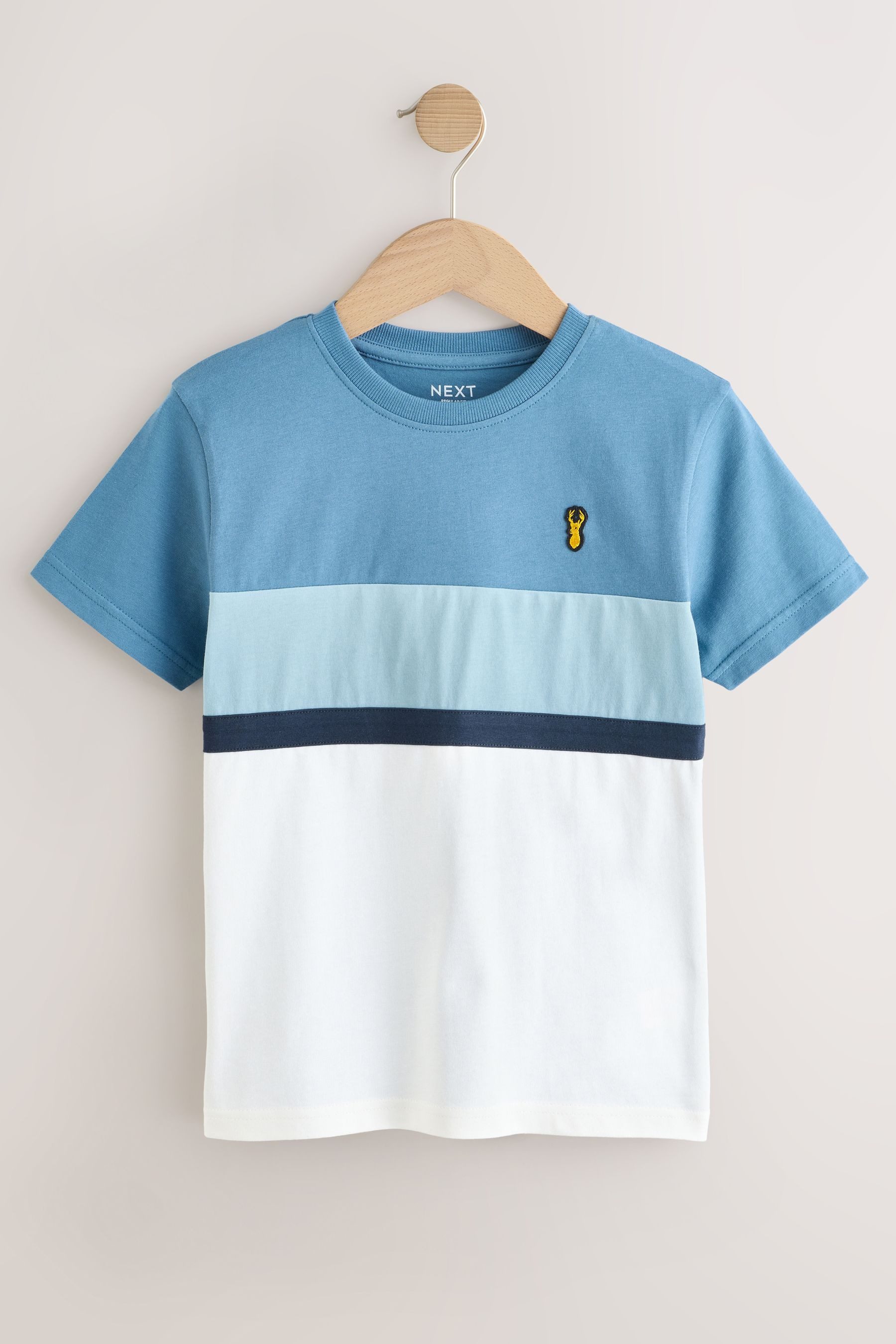 Next T-Shirt 3er-Pack Regular Fit Kurzarm-T-Shirts, Farbblock (3-tlg)