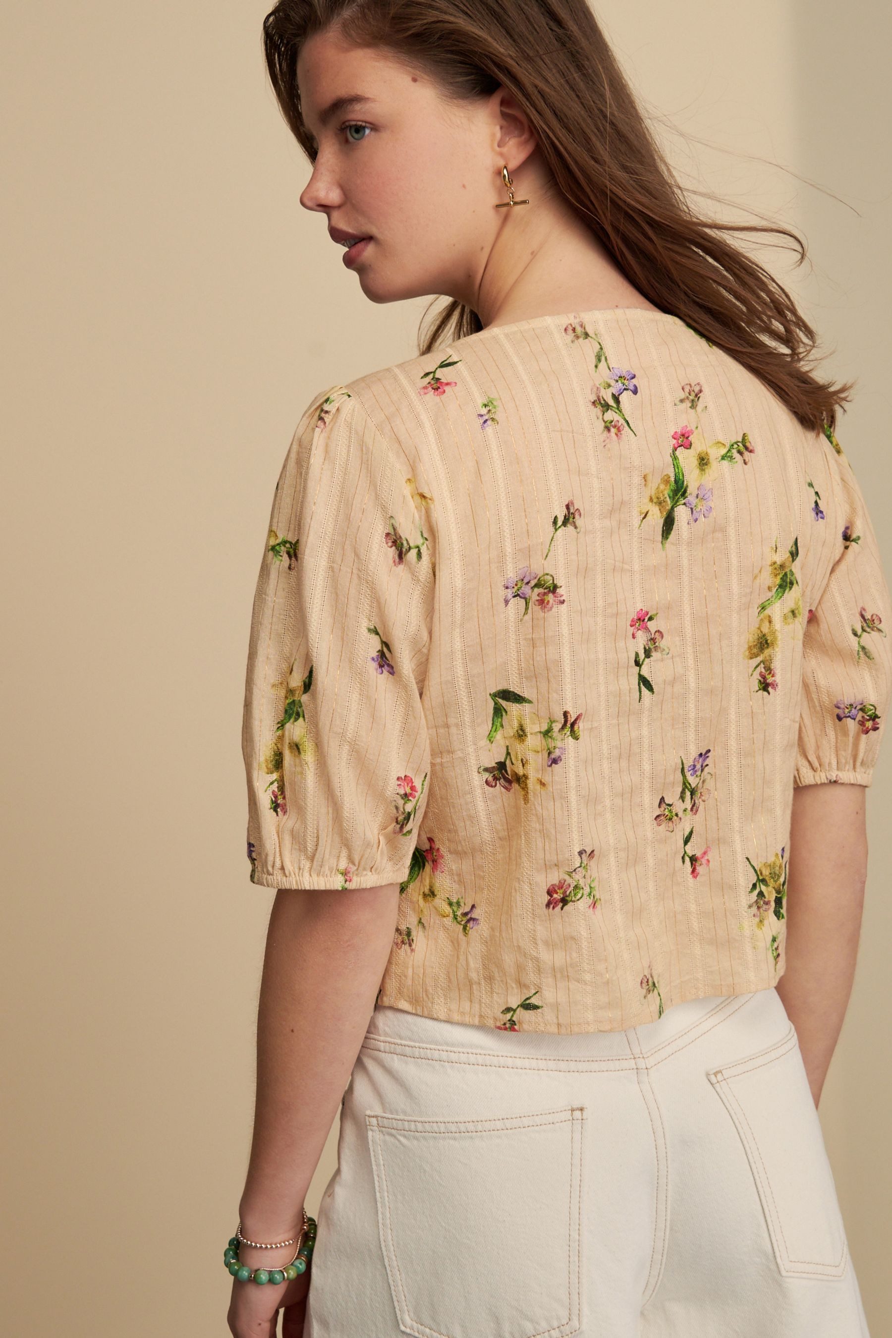 Next Blusenshirt Top mit Puffärmeln zum Binden (1-tlg) günstig online kaufen