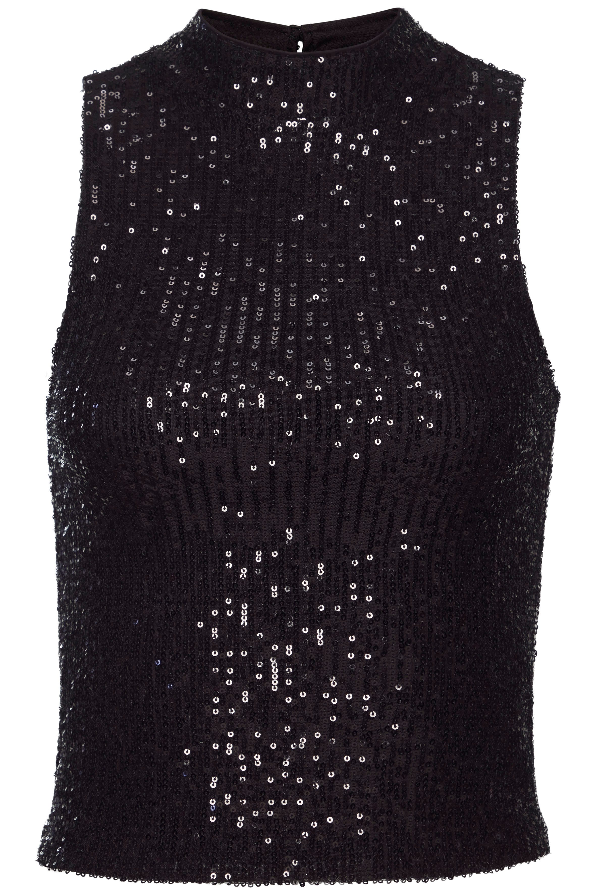 LASCANA Tanktop mit Pailletten und Stehkragen, günstig online kaufen