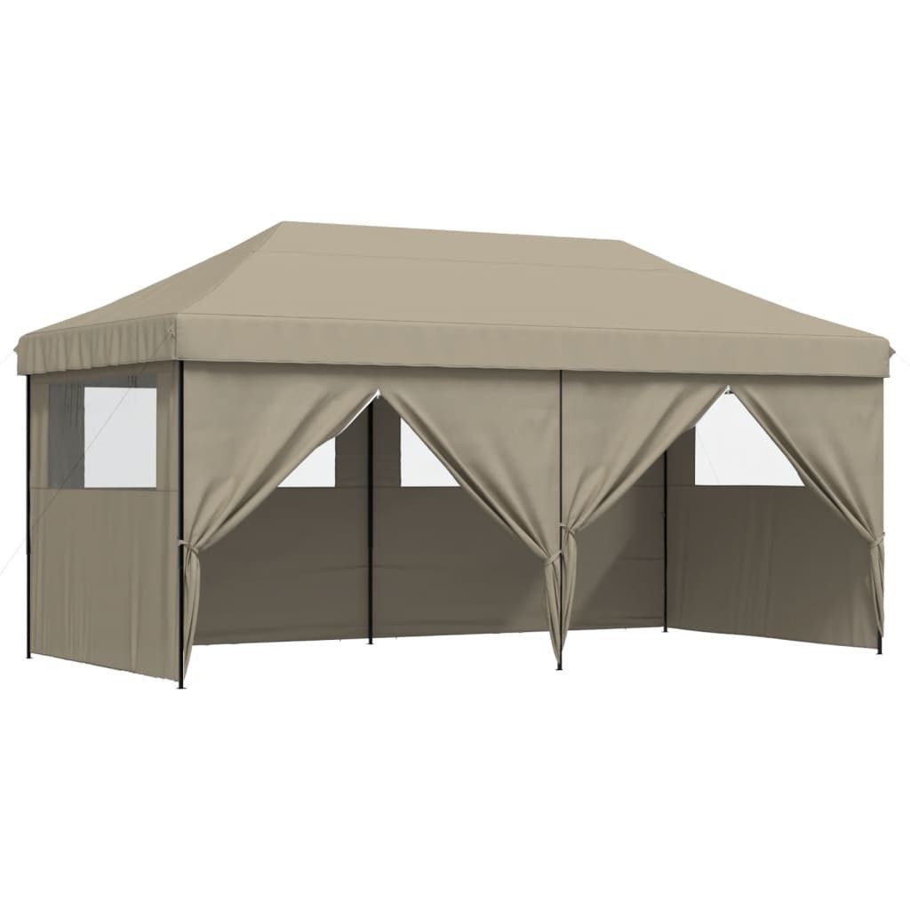 Pavillon Partyzelt Faltbar Pop-Up mit 4 Seitenteilen Taupe Pavillon