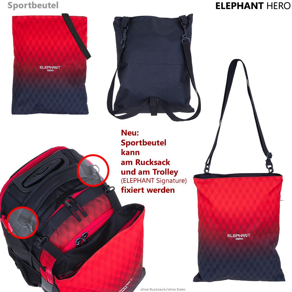 ELEPHANT Turnbeutel Sportbeutel Attach Bag Hero Signature Tasche, für Jungen Mädchen Schubeutel Gymbag + Trinkflasche
