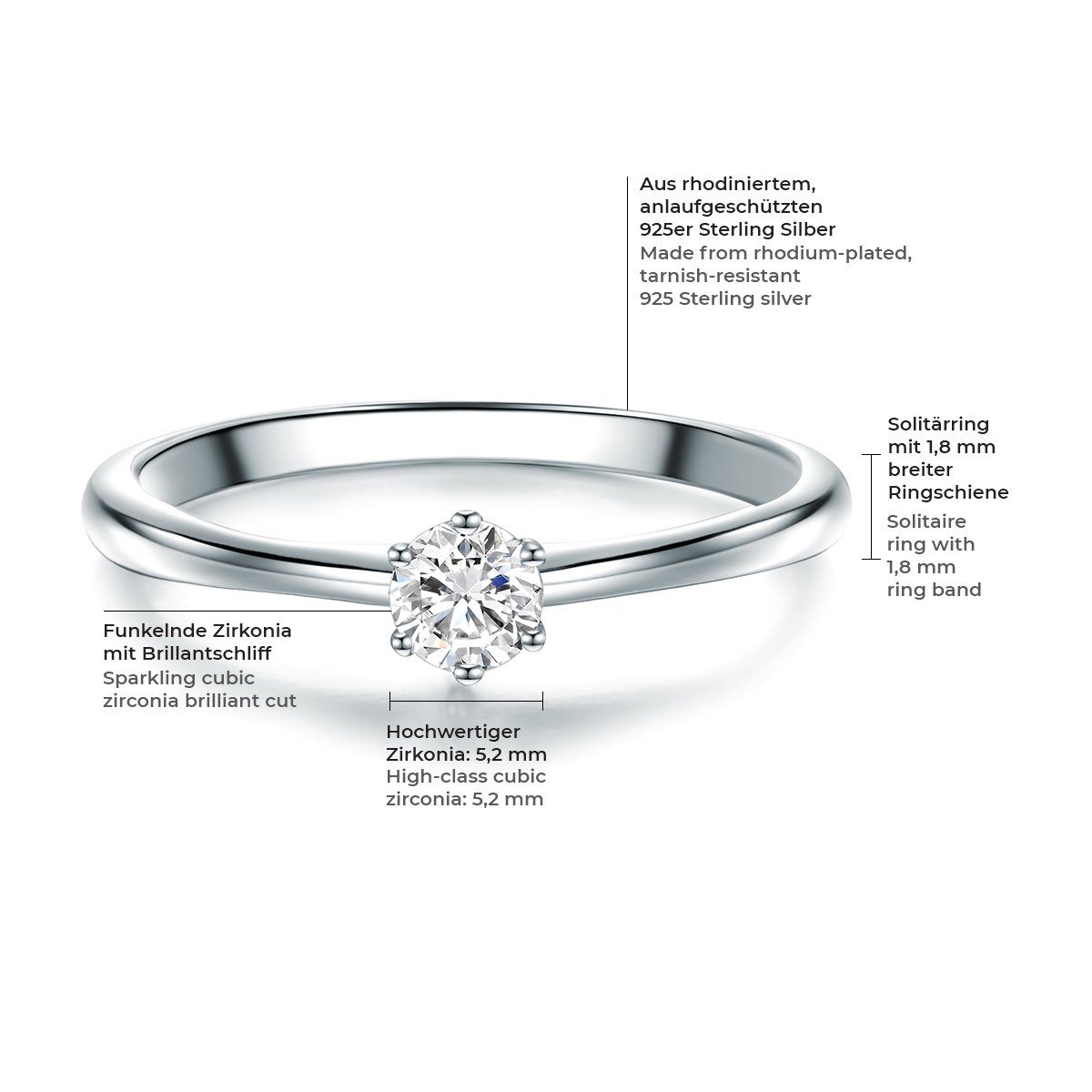 Trilani Silberring Silberring aus 925 Sterling günstig online kaufen