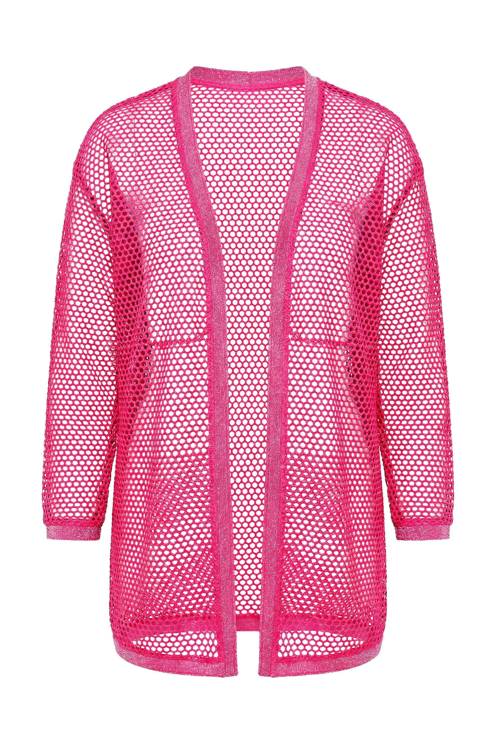 Angel of Style Strickjacke Lochstrick-Jacke Relaxed Fit offene Jacke
