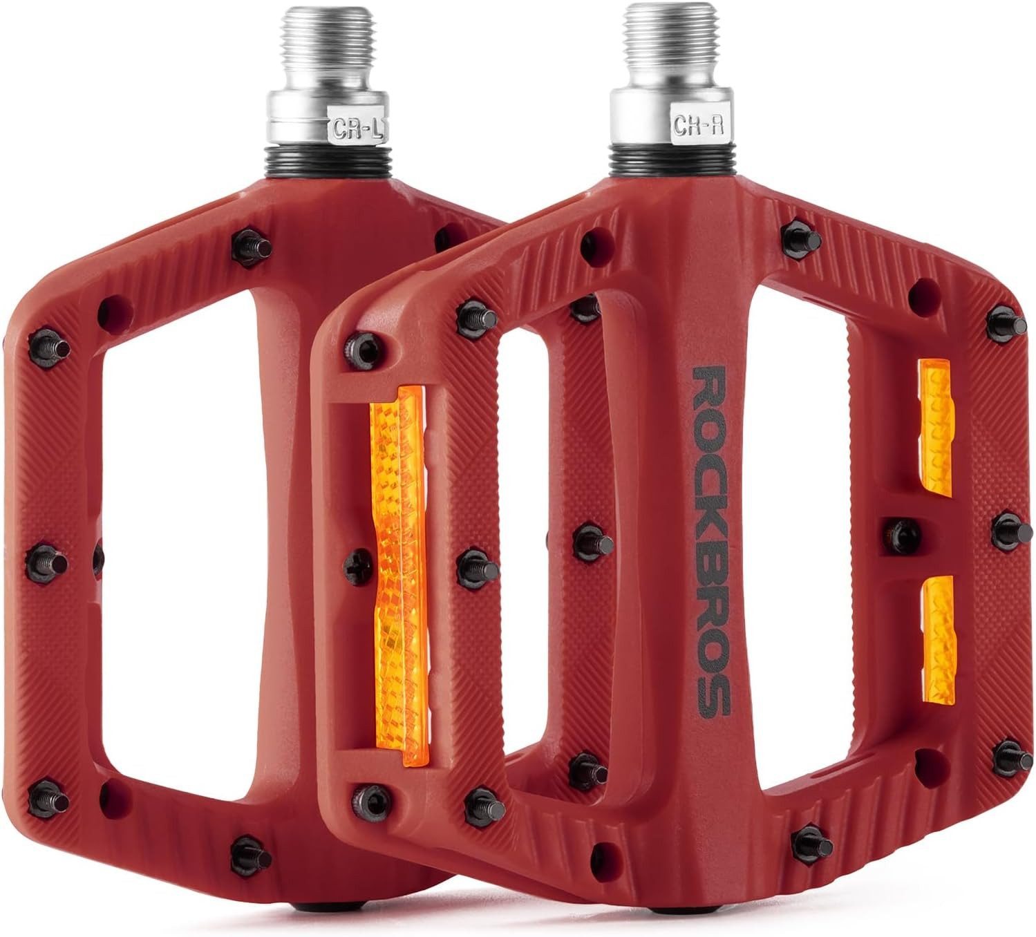 ROCKBROS Fahrradpedale Fahrradpedale rutschfest Nylon mit Reflektor für MTB E-Bike Gravel