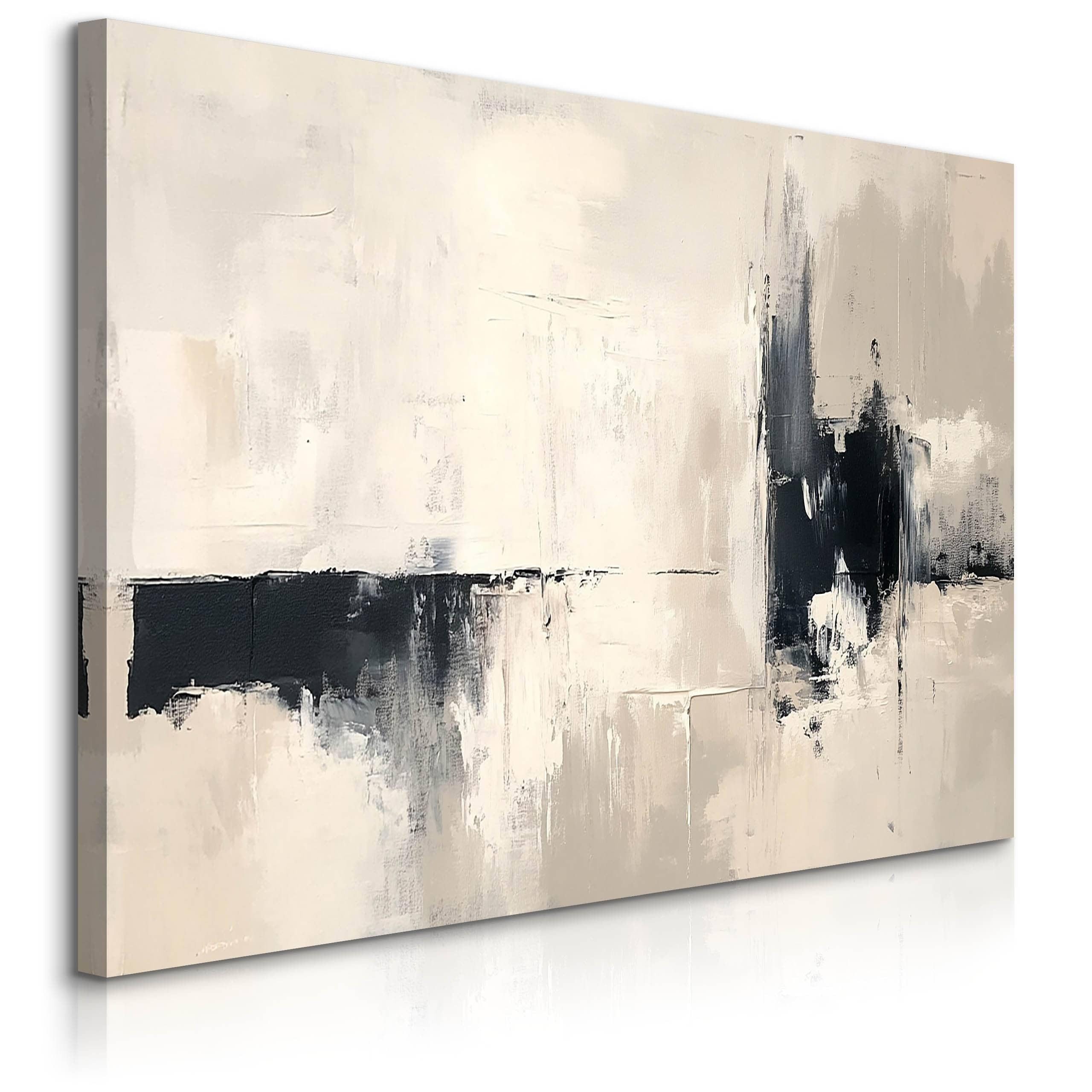 Muralo Leinwandbild Abstrakt – Leinwandbild Wandbild Kunstdruck Wohnzimmer, Abstrakt (1 St), Gemalte Abstraktion Aufhängefertig, 120 x 80 cm, aufhängefertig
