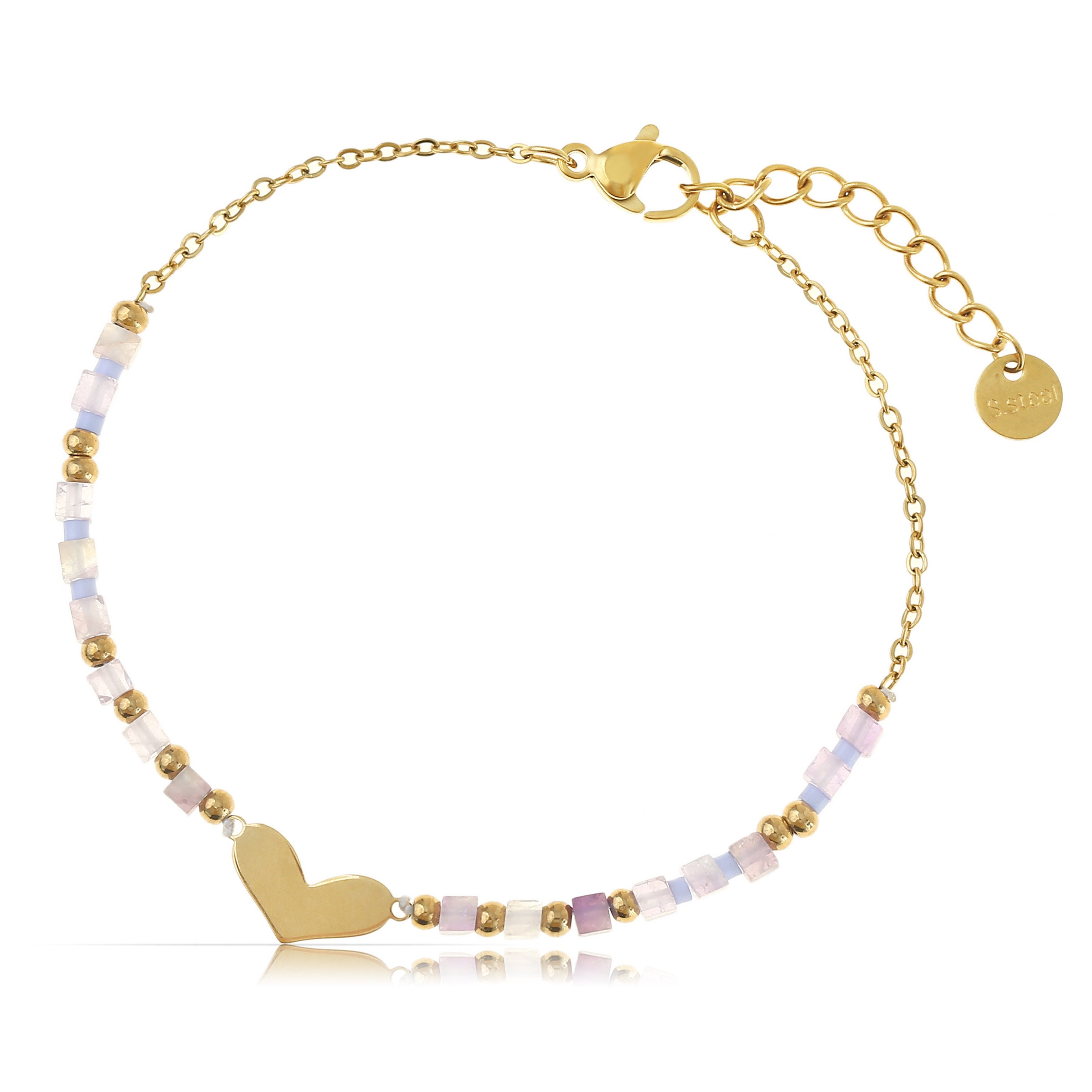 Made by Nami Perlenarmband Damen Armband mit Süwasserperlen Herzanhänger ve günstig online kaufen