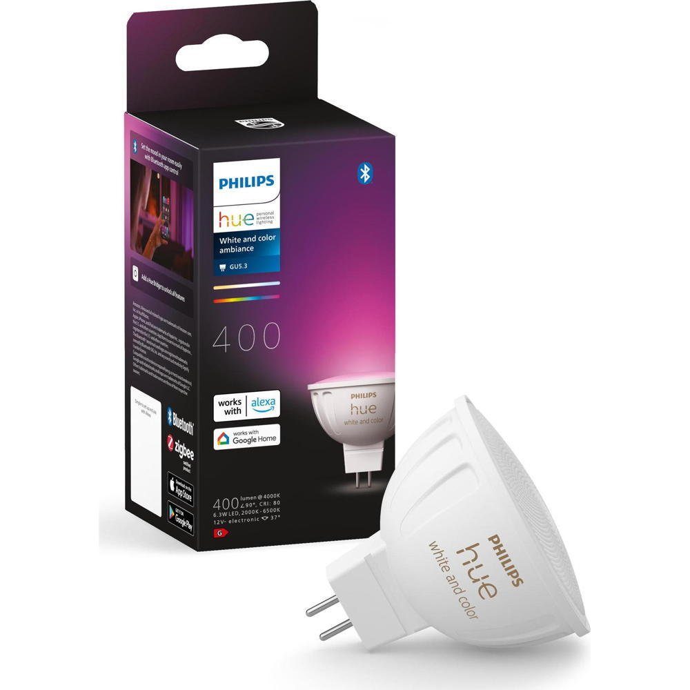 GU5,3 Reflektor & LED LED-Leuchtmittel White 6,3W MR16 Color - Lampe warmweiss Ambiance n.v, Philips 400lm, Hue