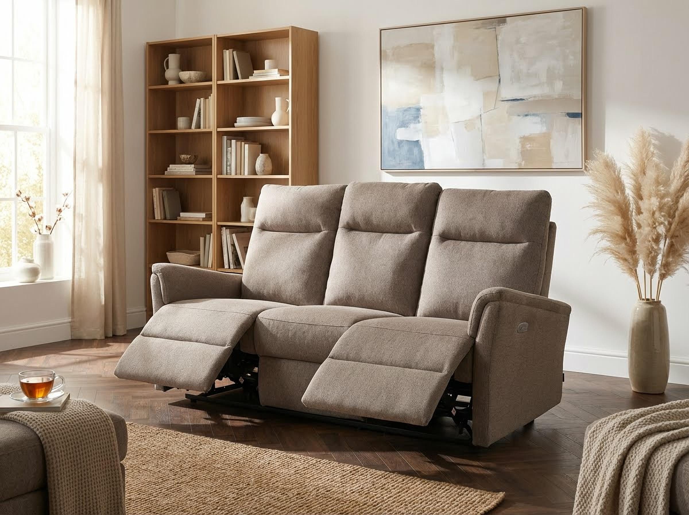 Home affaire 3-Sitzer FINNARA, 3-Sitzer,elelektrische Relaxfunktion in 2 Sitzen, USB A/C, Liegefunktion 105°-135°, Federkern