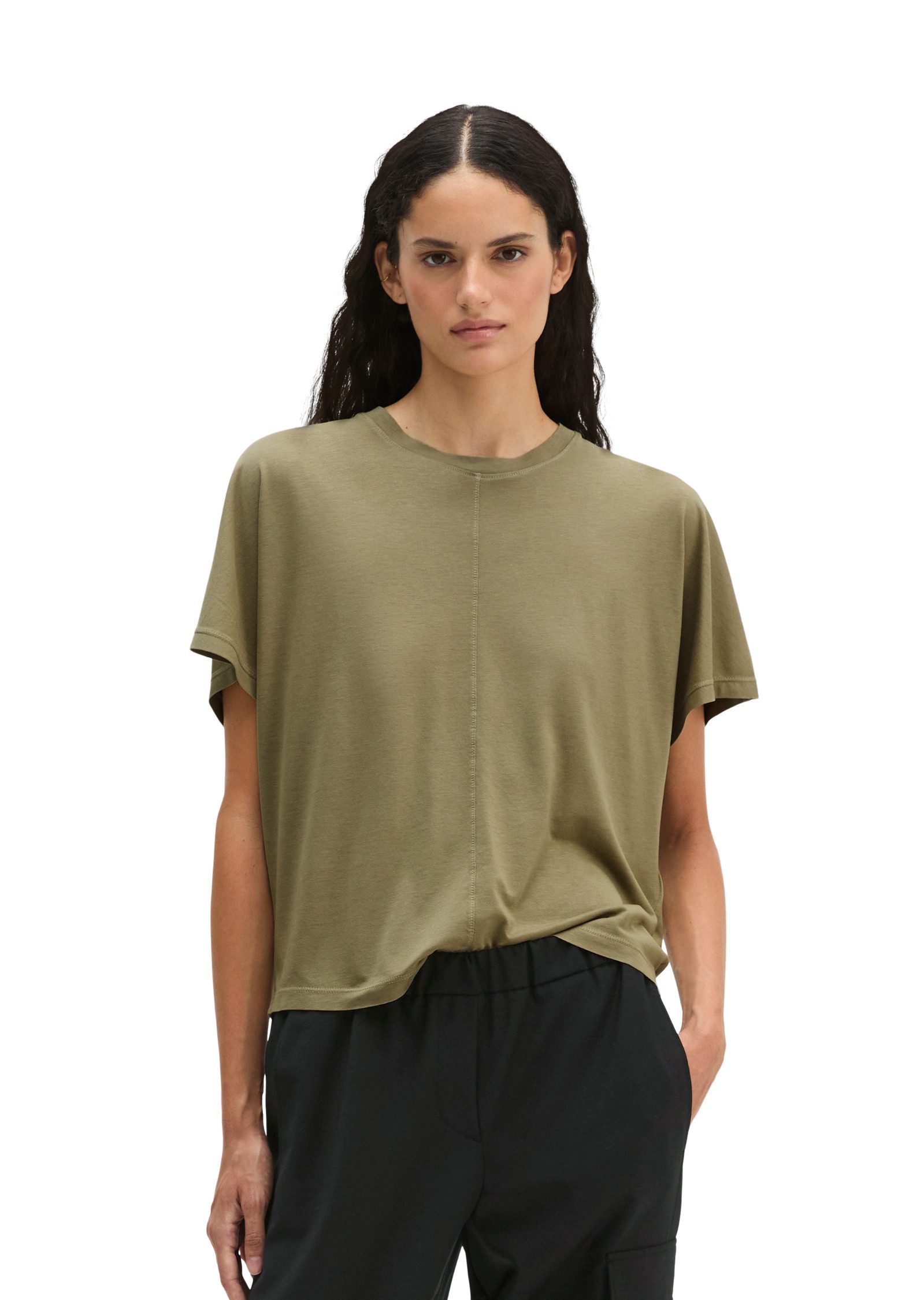 Marc O'Polo T-Shirt aus fließendem Lyocell-Baumwolle-Mix