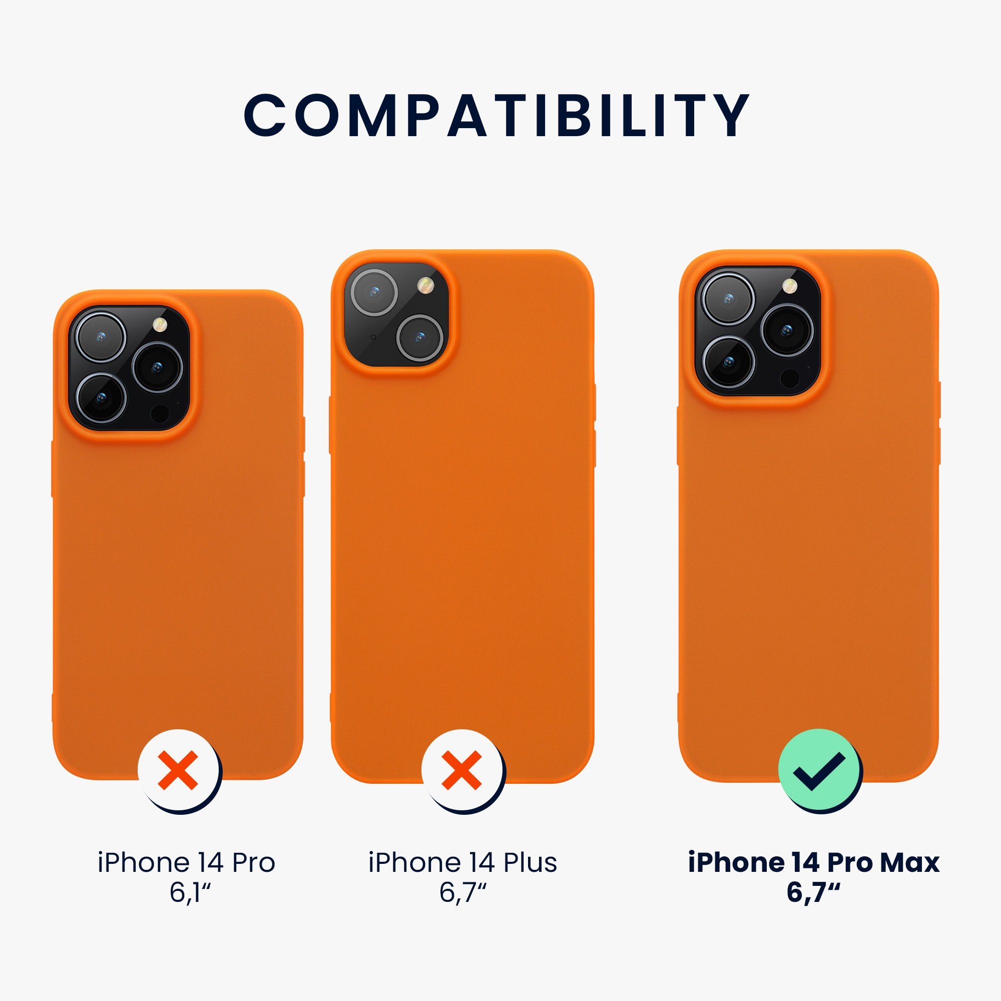 kwmobile Handyhülle Hülle für Apple iPhone 14 Pro Max, Hülle Silikon - Soft Handyhülle - Handy Case Cover