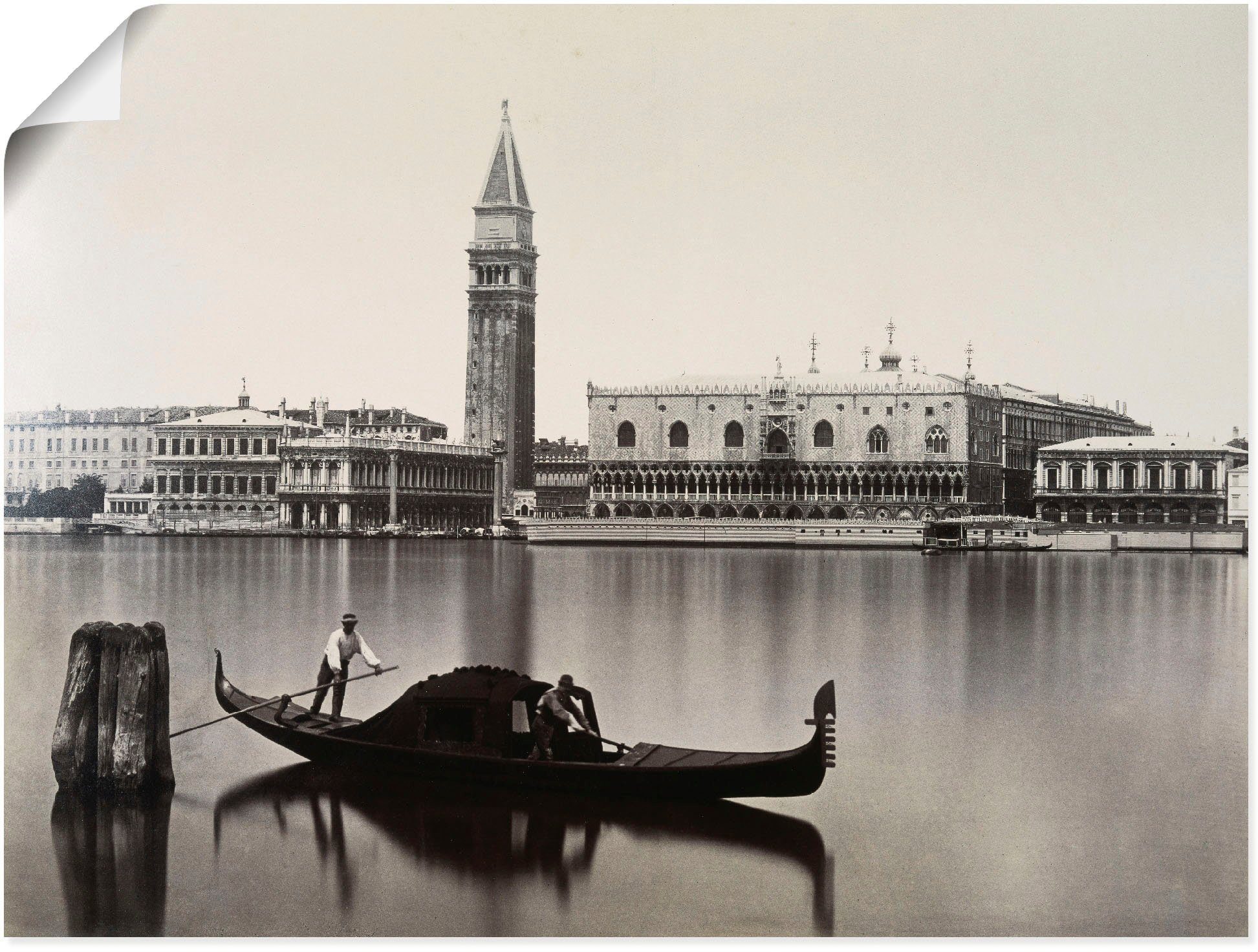 oder Venedig: Italien auf Größen St), als in Markusbibliothek, Poster (1 Leinwandbild, Blick versch. Wandbild Artland Wandaufkleber