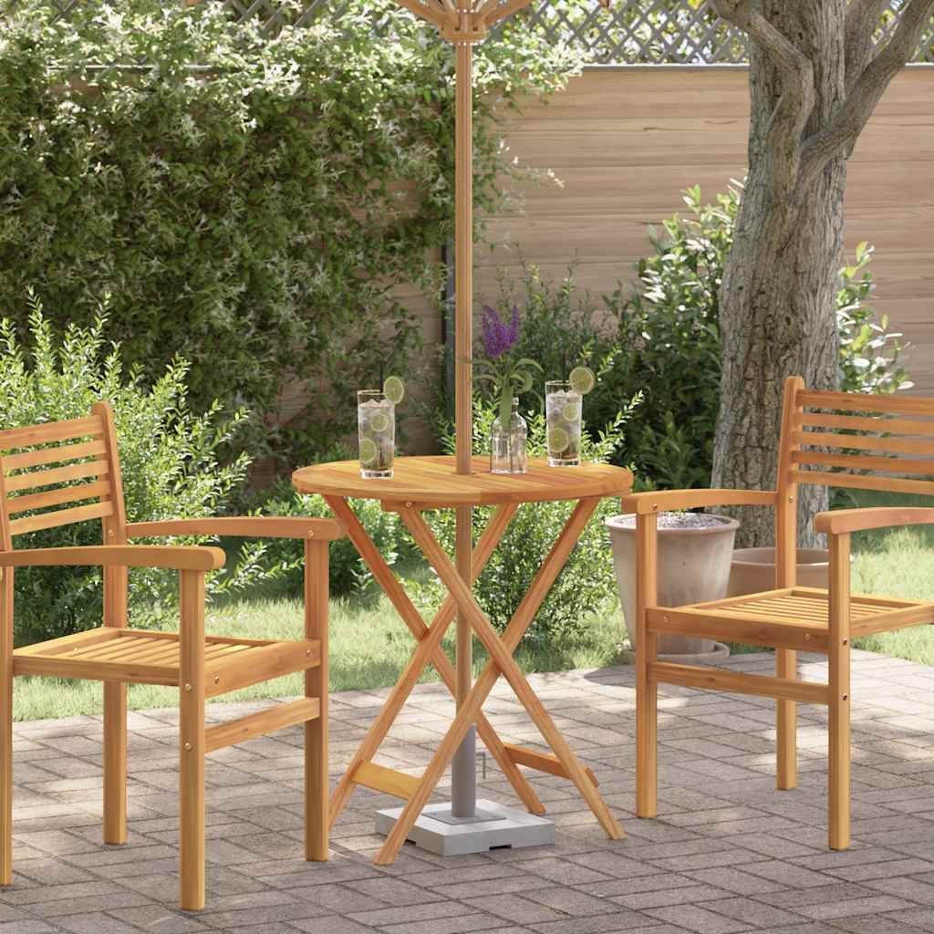 vidaXL Gartentisch Klappbarer Gartentisch Ø60x75 cm Massivholz Eukalyptus (1-St)