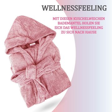 Bestlivings Damenbademantel Hausmantel Cozy, extra lang, Kuschelig, Kapuze, Gürtel, Bademantel mit Kapuze, weich flauschig saugstark für Sauna und Spa