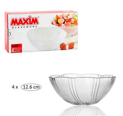 Maxim Schale Glasschalen-Set - Schalen, Schüssel aus Glas, Salatschalen 4 teilig, Glas