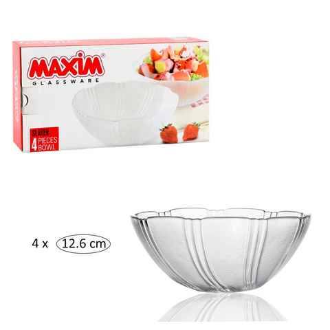 Maxim Schale Glasschalen-Set - Schalen, Schüssel aus Glas, Salatschalen 4 teilig, Glas