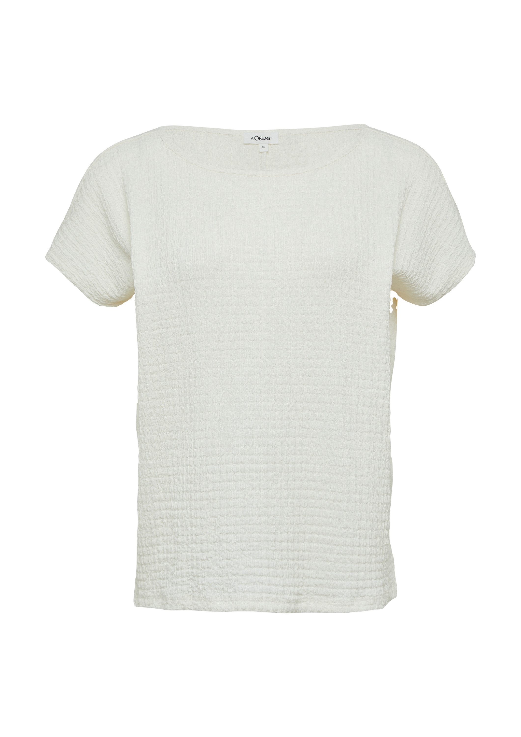 s.Oliver Kurzarmshirt T-Shirt Relaxed-Fit-Shirt in Struktur-Optik günstig online kaufen