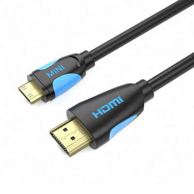 JAMEGA mini HDMI Kabel High Speed Adapterkabel 4K UHD 2160p für Tablet Kamera HDMI-Kabel, Mini HDMI Stecker, HDMI Stecker, (150 cm)
