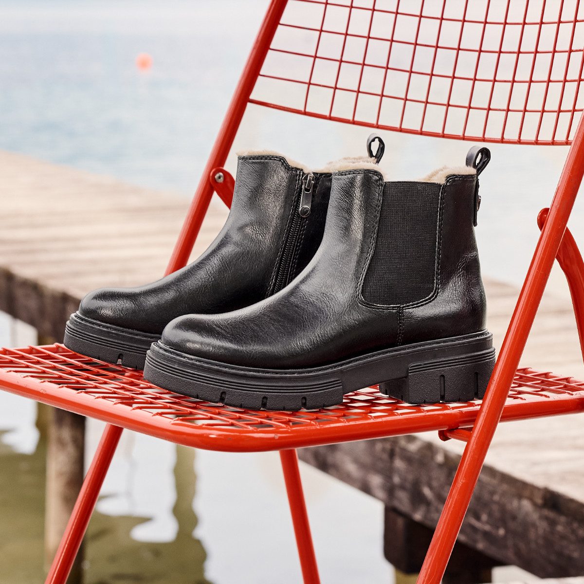 MARCO TOZZI Winterstiefelette, Blockabsatz, Winterboots in veganer Verarbei günstig online kaufen