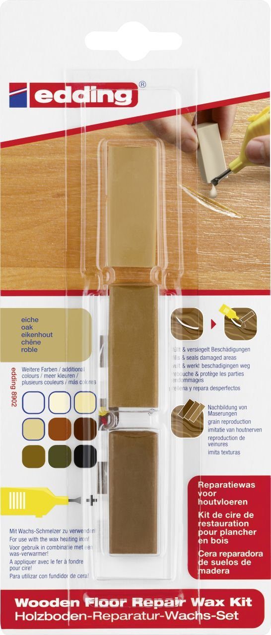 Hartholzöl Edding Holzboden-Reparaturwachs-Set eiche edding 8902