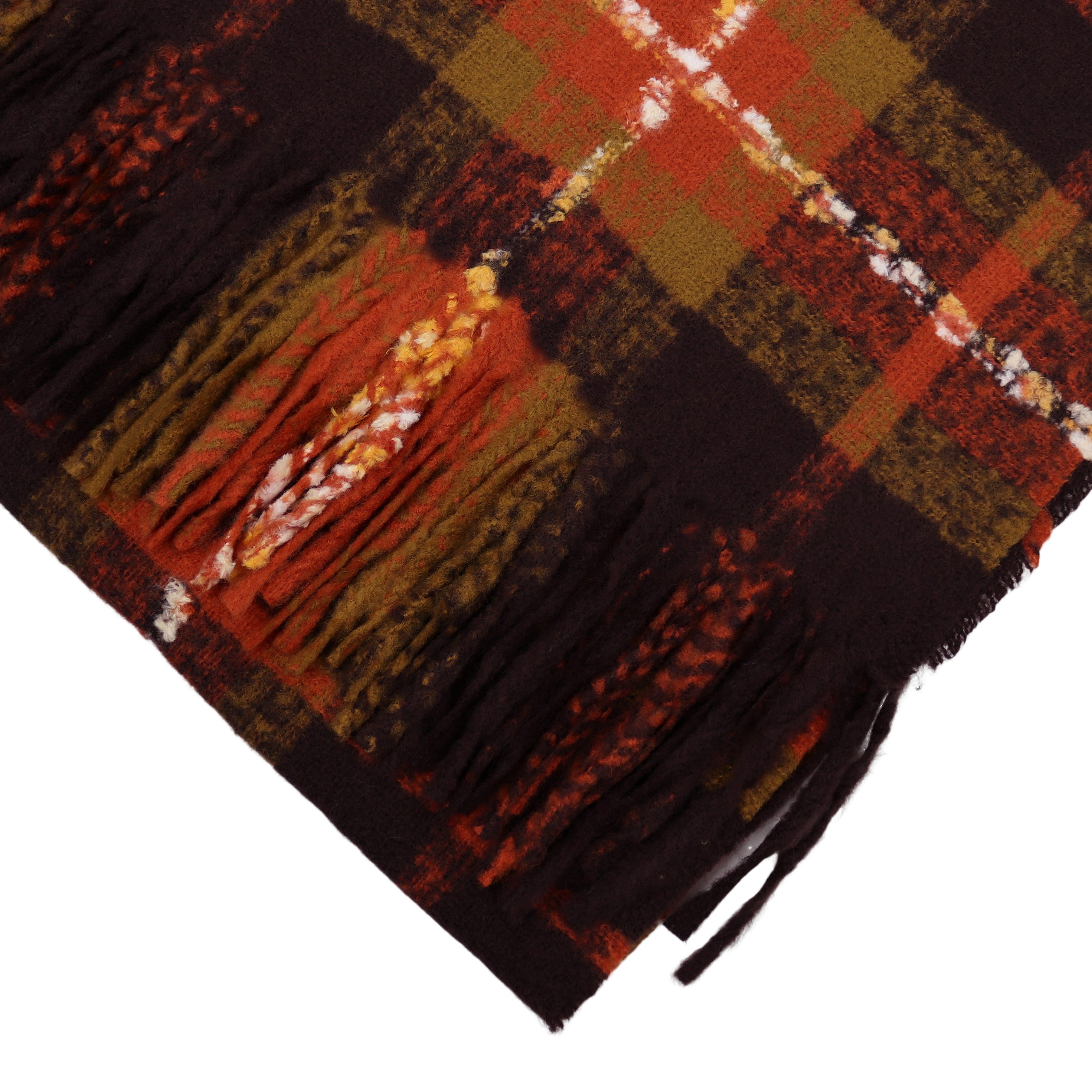 MIRROSI Modeschal weicher und warmer Schal Karo Kariert Muster mit Fransen, günstig online kaufen