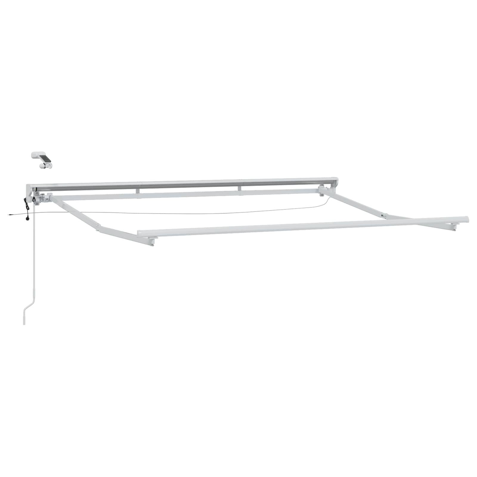 vidaXL Markise Elektrische Markisenrahmen mit LEDs Weiß 3,5 x 2 m Aluminium (1-St)