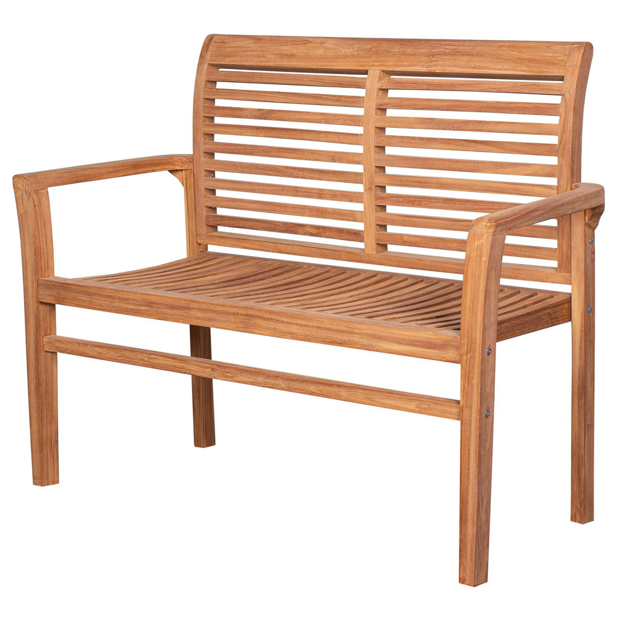 bene living Gartenbank Derby 120 cm, stapelbare Teakholz Gartenbank mit ergonomischem Sitzkomfort