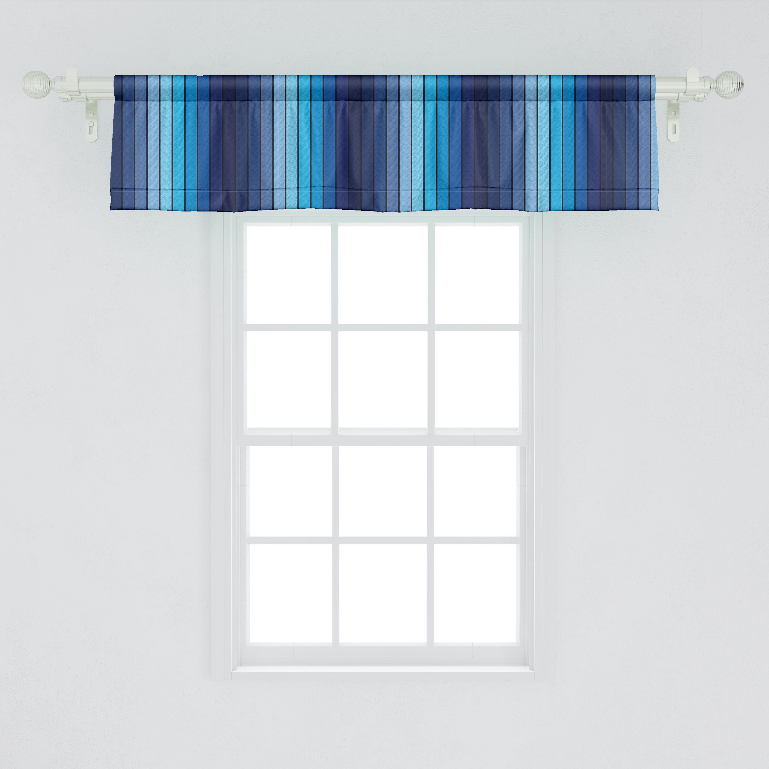 Microfaser, Volant Schlafzimmer Stangentasche, Küche Borders Dekor Plaketten Vorhang Marine in Abakuhaus, Blue für mit Scheibengardine