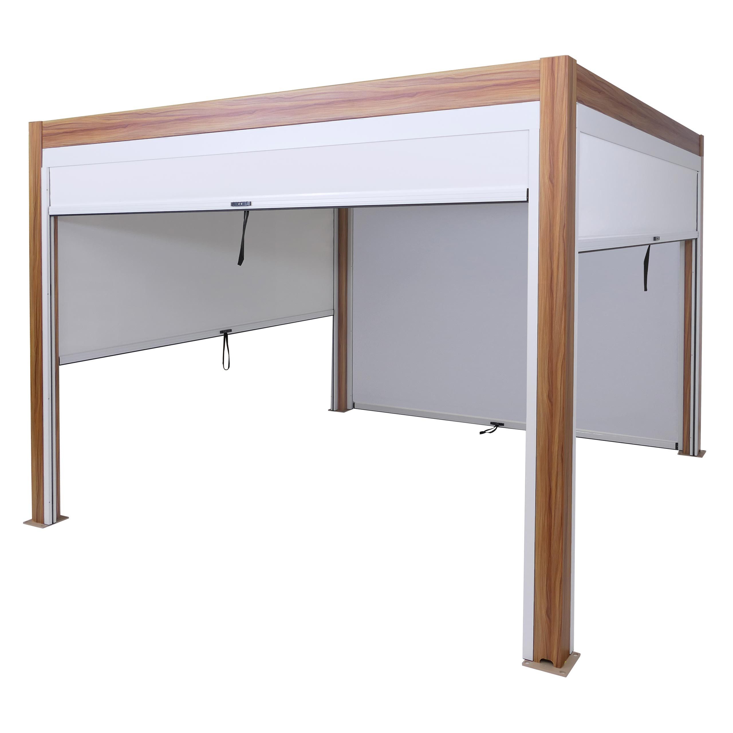 MCW Pergola MCW-L46-mS-3x3, BxTxH: 300x300x220 cm, Regulierbarer Wind- und Insektenschutz, Sturmfest bis 100km/h