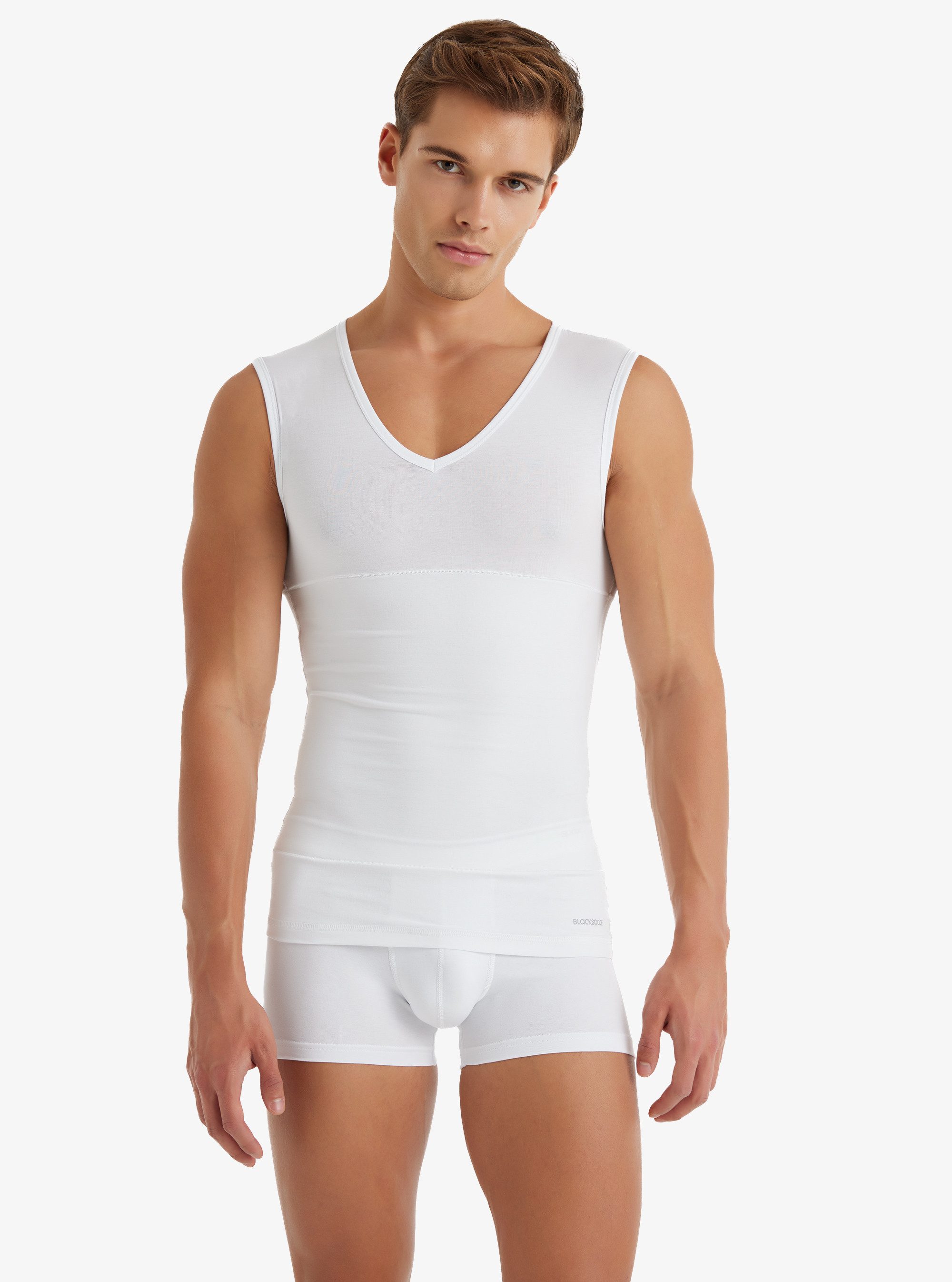BlackSpade Funktionsunterhemd Herren Korsett Weste 9208 - Weiß