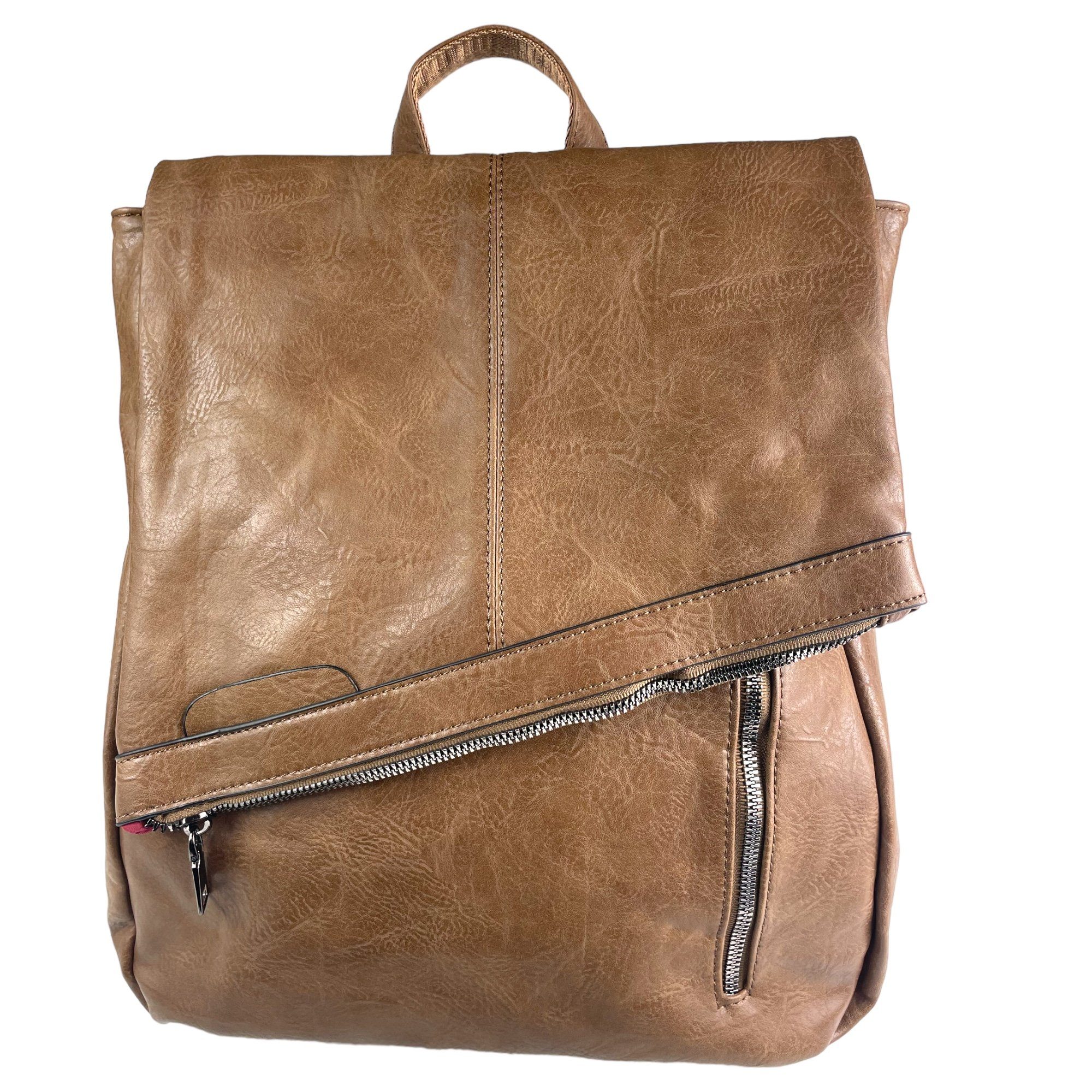 Taschen4life Rucksack 2in1 Rucksack & Umhängetasche in Einem 9200-17, Damen Rucksacktasche, viele Fächer, schnell umbaubar